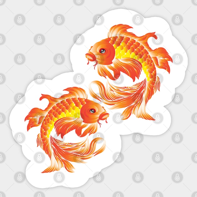 2 Koi Sticker by DickinsonDesign